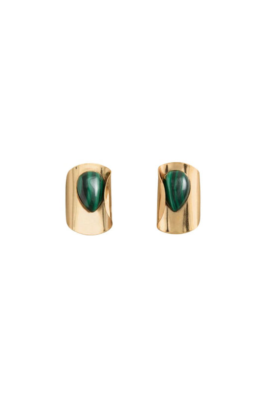 Keziah Earrings in Malachite