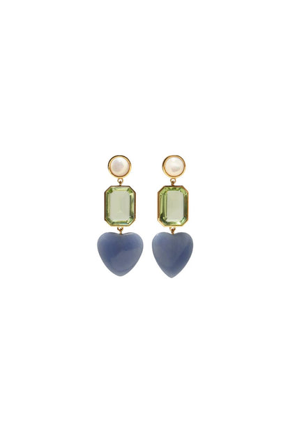 Lizzie Fortunato Demy Earrings in Azul, beaded drop earrings