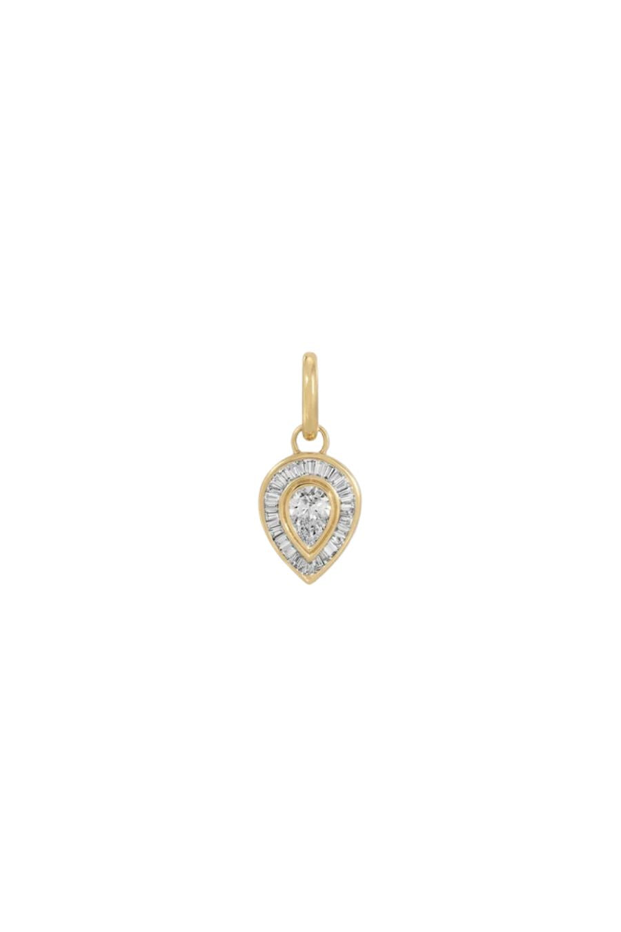 Deco Diamond Pear Hinged Charm
