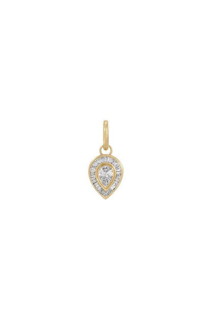 Deco Diamond Pear Hinged Charm