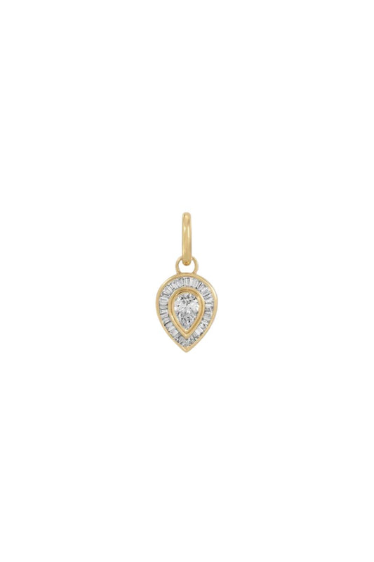 Deco Diamond Pear Hinged Charm