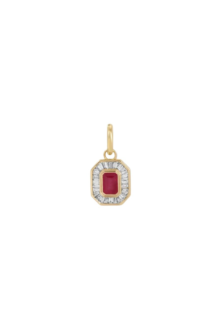 Deco Diamond/Ruby Hinged Charm