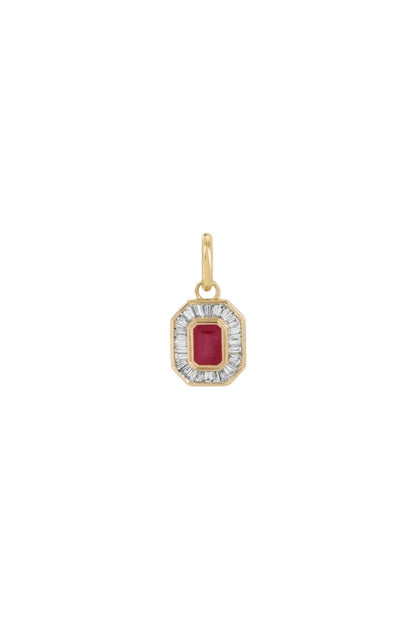 Deco Diamond/Ruby Hinged Charm