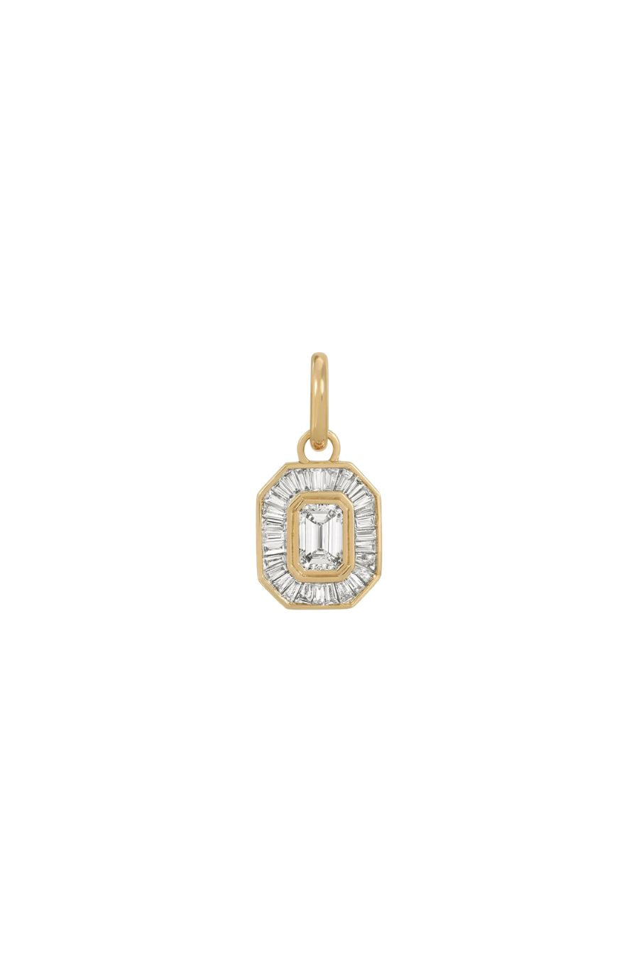 Deco Diamond Emerald Cut Hinged Charm