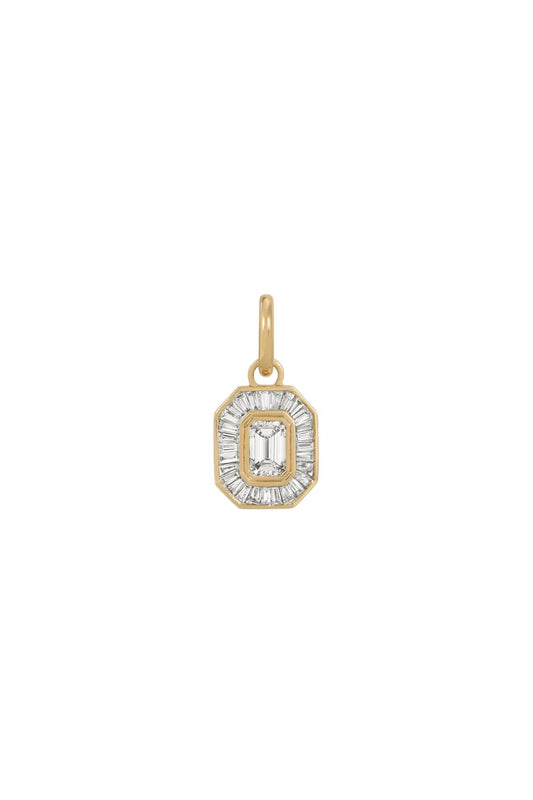 Deco Diamond Emerald Cut Hinged Charm
