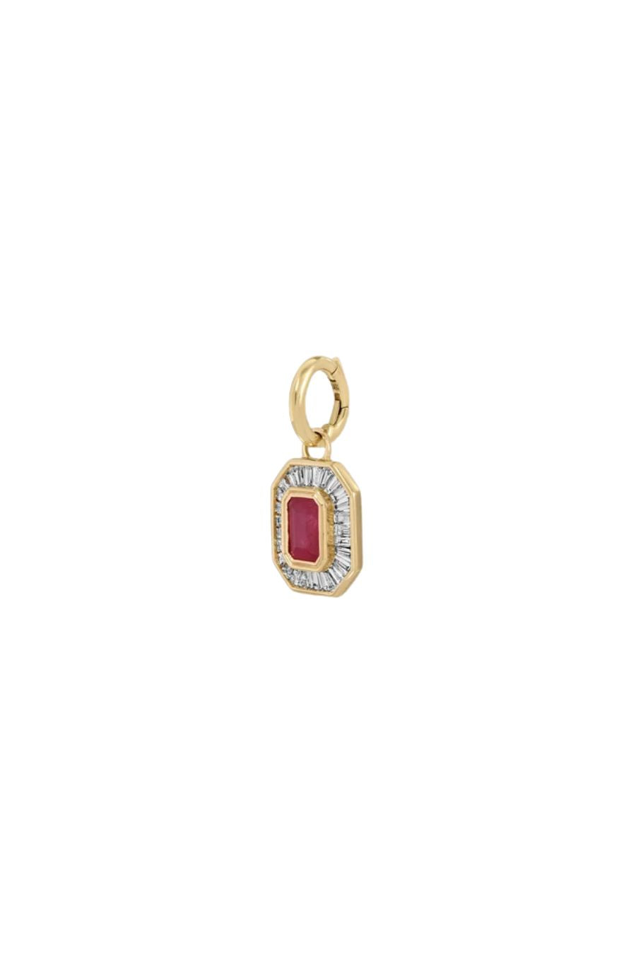 Deco Diamond/Ruby Hinged Charm