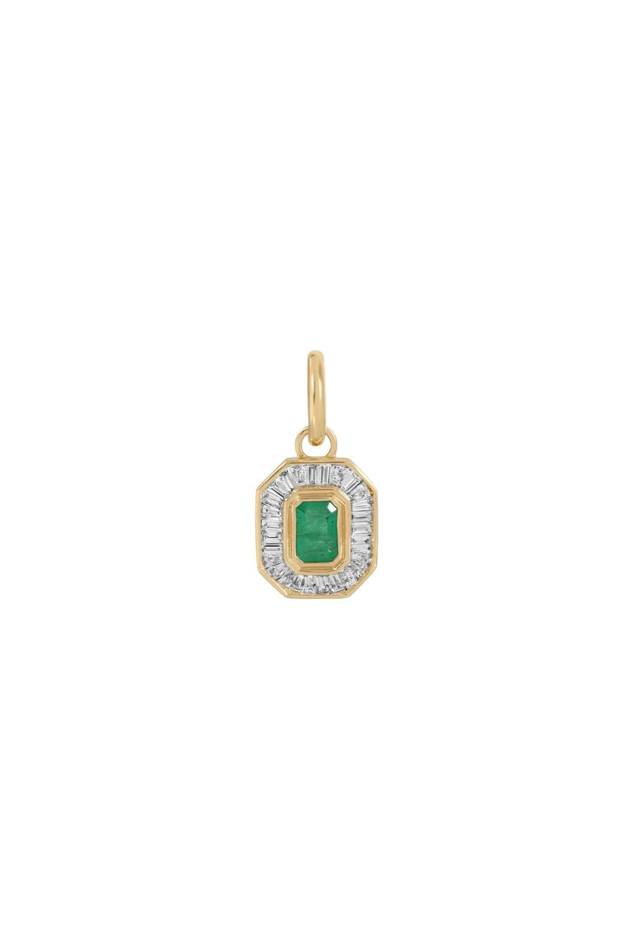 Deco Diamond/Emerald Hinged Charm