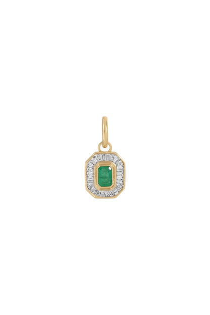 Deco Diamond/Emerald Hinged Charm