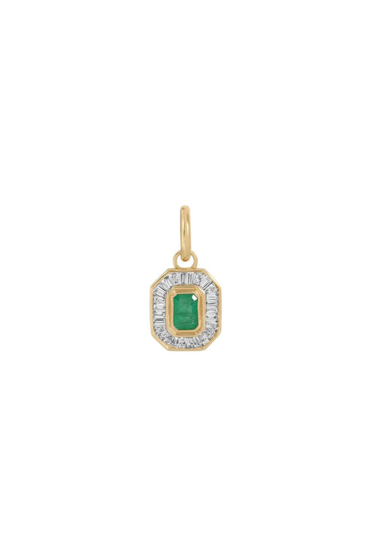 Deco Diamond/Emerald Hinged Charm