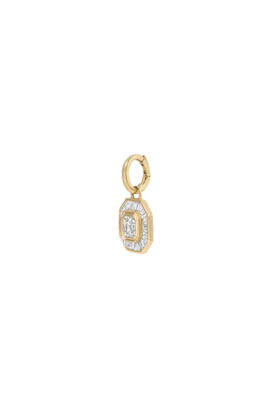 Deco Diamond Asscher Hinged Charm
