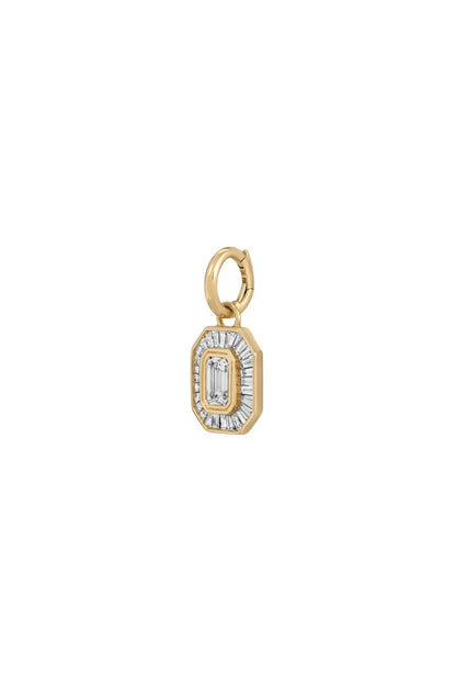 Deco Diamond Emerald Cut Hinged Charm