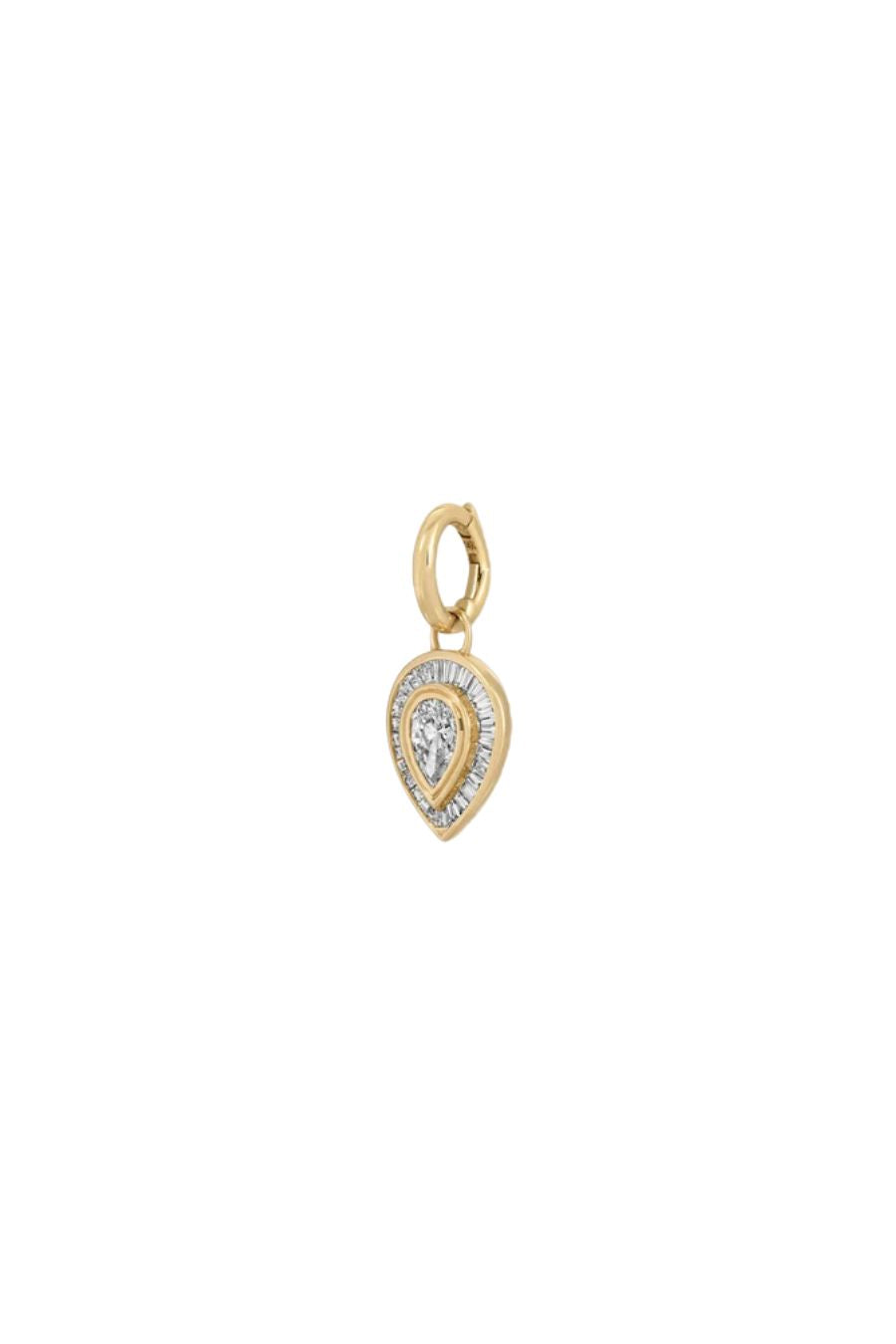 Deco Diamond Pear Hinged Charm