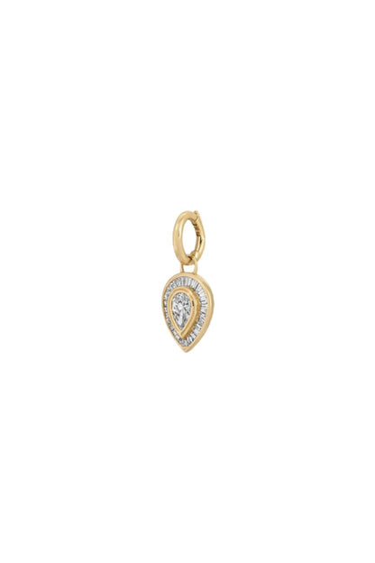Deco Diamond Pear Hinged Charm