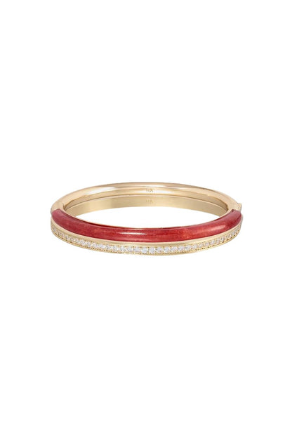 Bracelet Duo in Carnelian/Clear