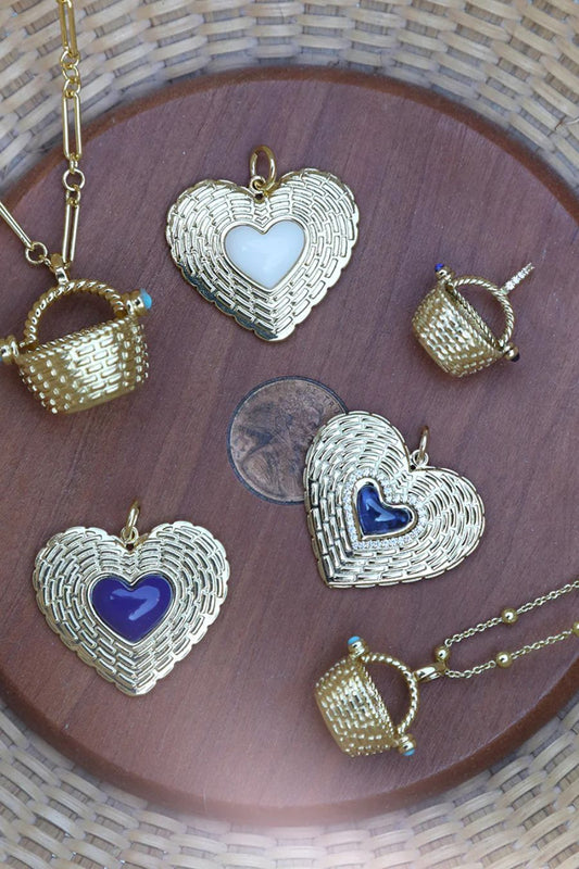 Nantucket Basket Charm in White