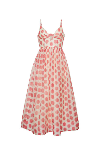 Pero Midi Dress in Celeste Spot Pink