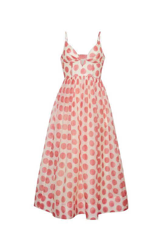 Pero Midi Dress in Celeste Spot Pink
