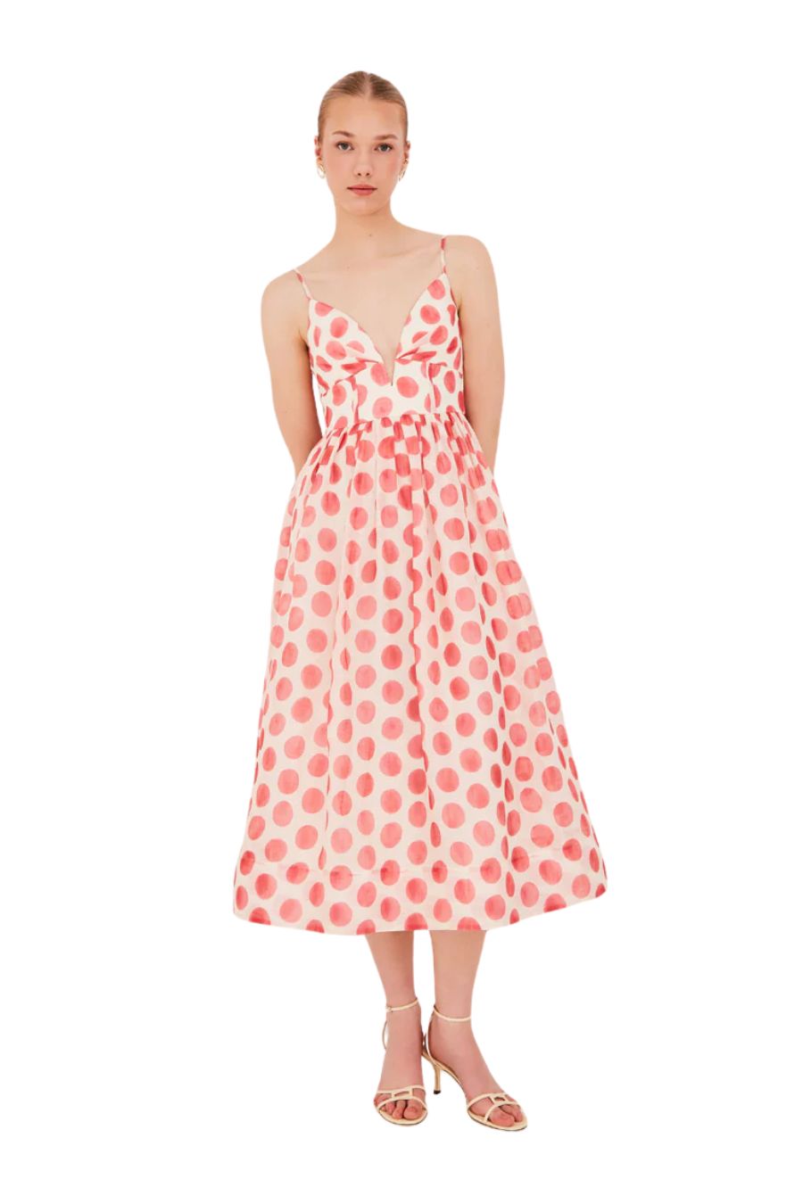 Pero Midi Dress in Celeste Spot Pink