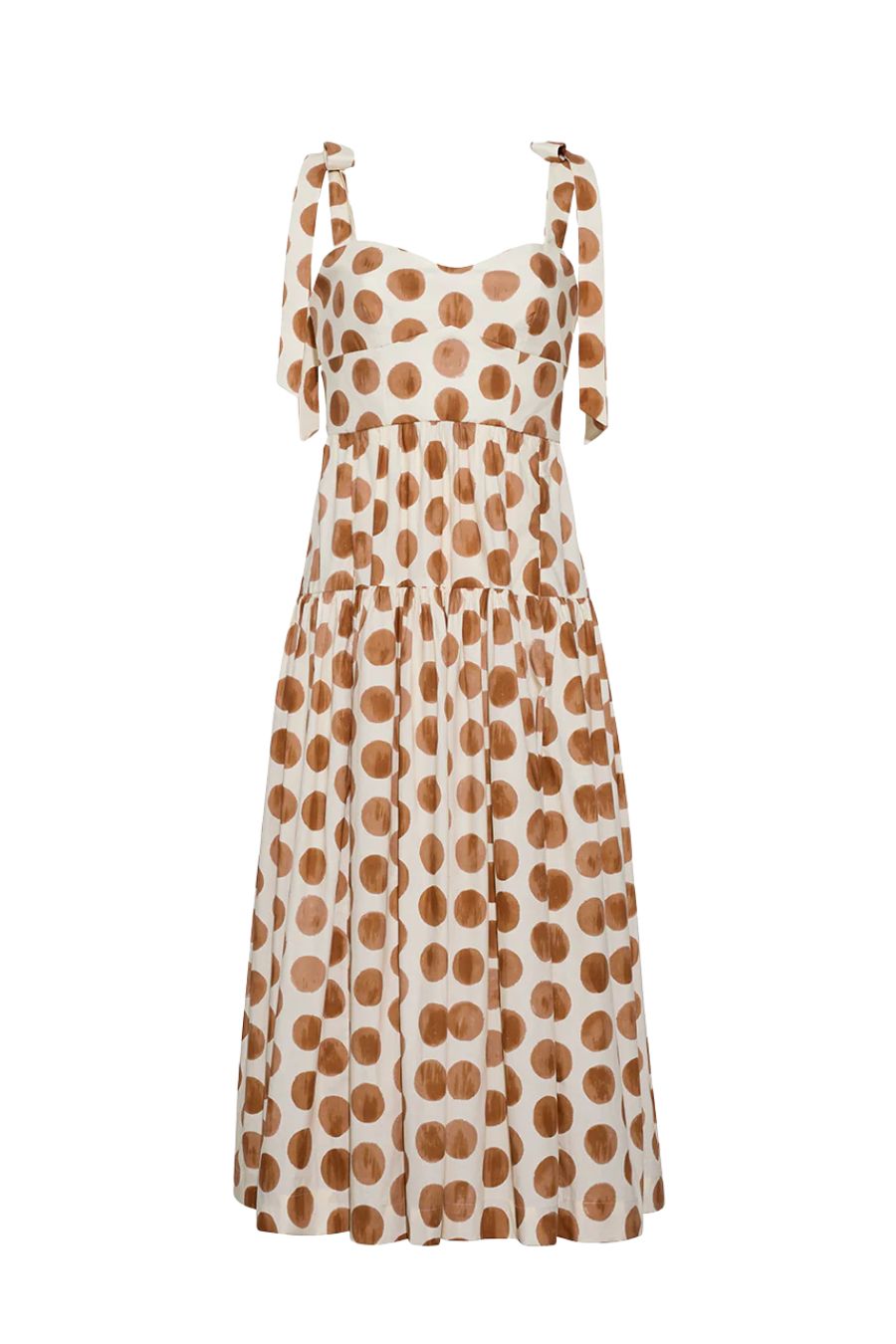 Faiza Dress in Celeste Spot Ginger