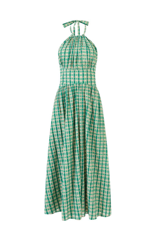 Halter in the Name of Love in Green Check