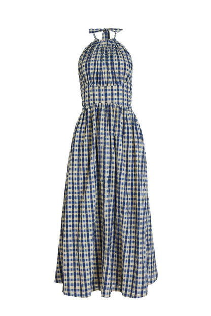 Halter in the Name of Love in Navy Check
