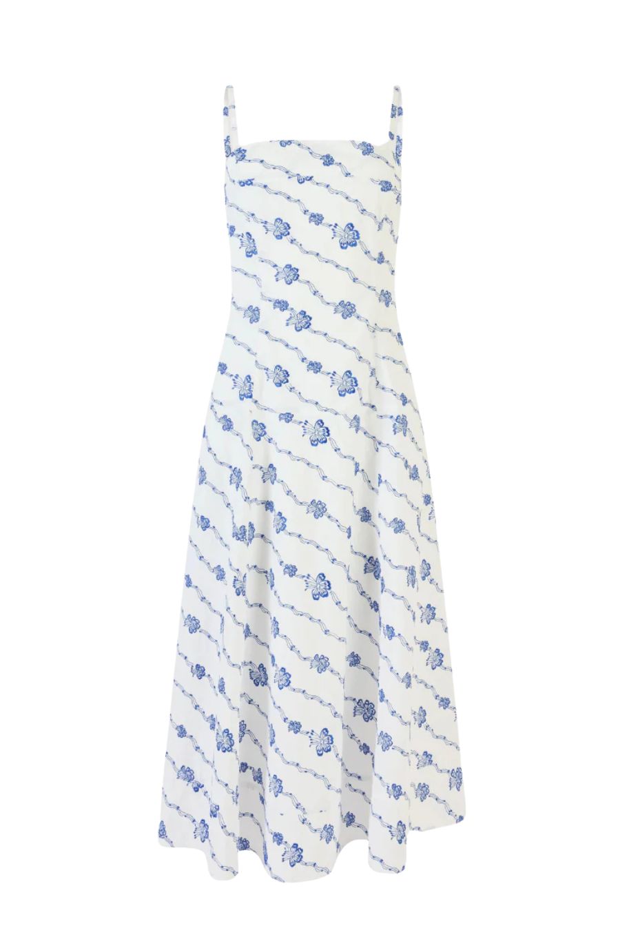 Drop Me a Note Dress in Winding Vines Poplin
