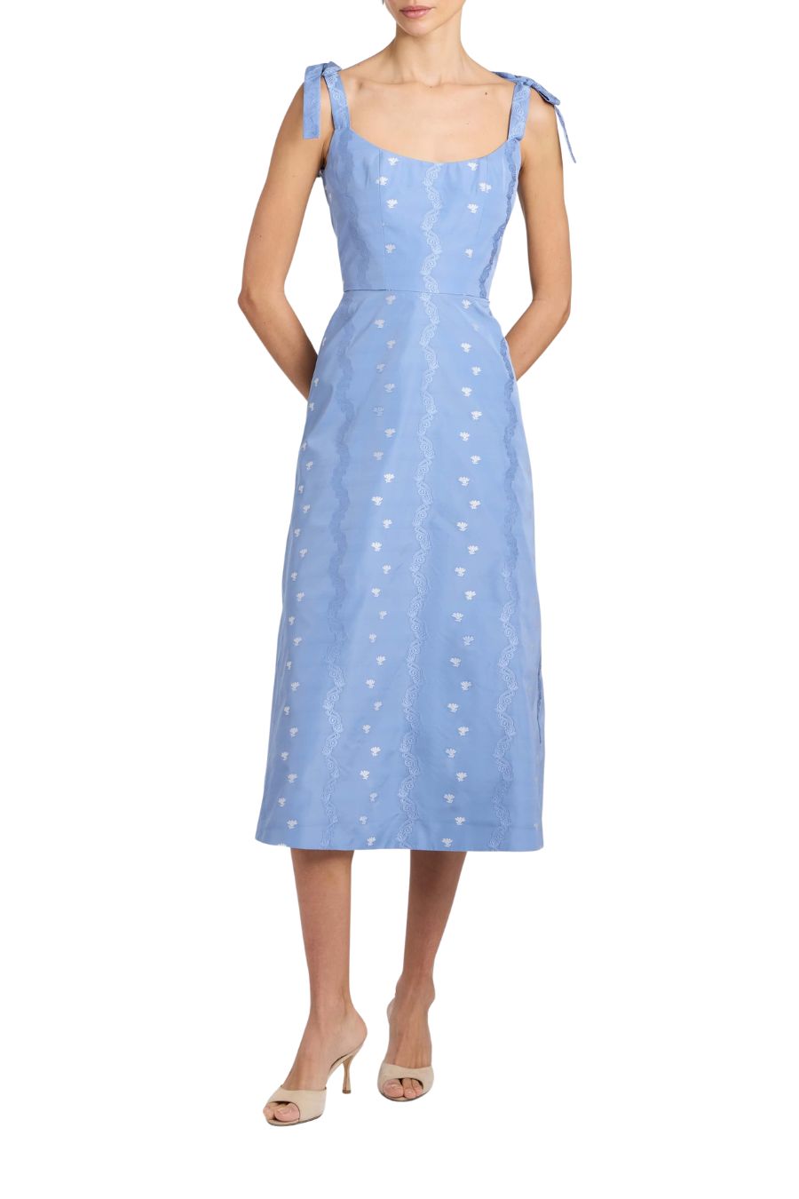 Rosalina Wedgwood Floral Taffeta Dress