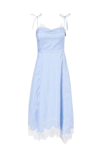Avaleigh Midi Dress in Oxford Blue Stripe
