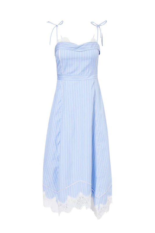 Avaleigh Midi Dress in Oxford Blue Stripe