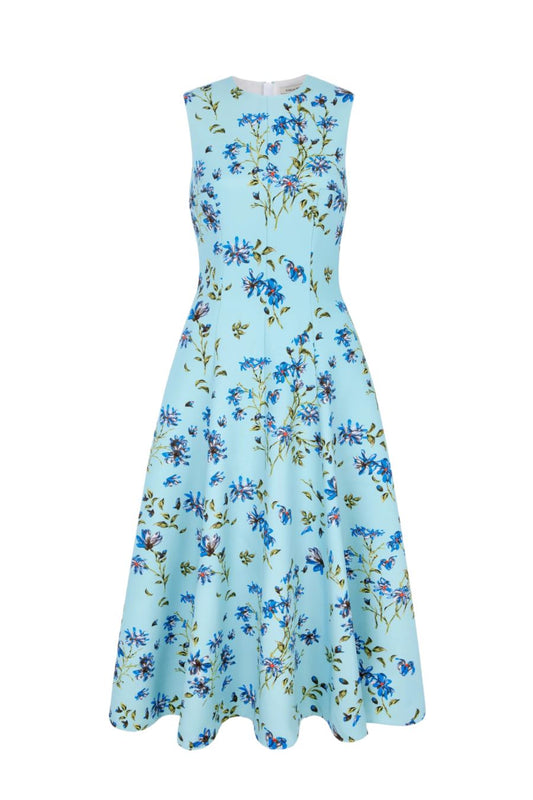 Mara Dress in Midnight Magnolia Taffeta Faille