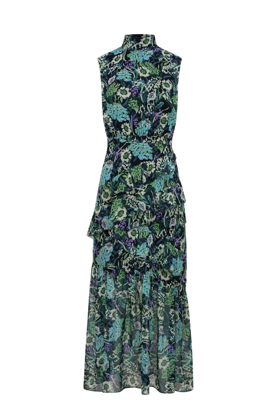 Fleur Ruffle Dress in Silva Fern