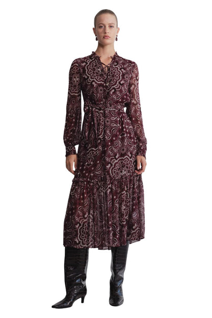 Verity Dress in Bandana Plum