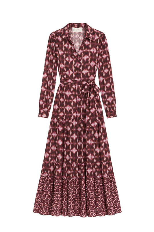 Barbara Dress in Ashford Geo Wine