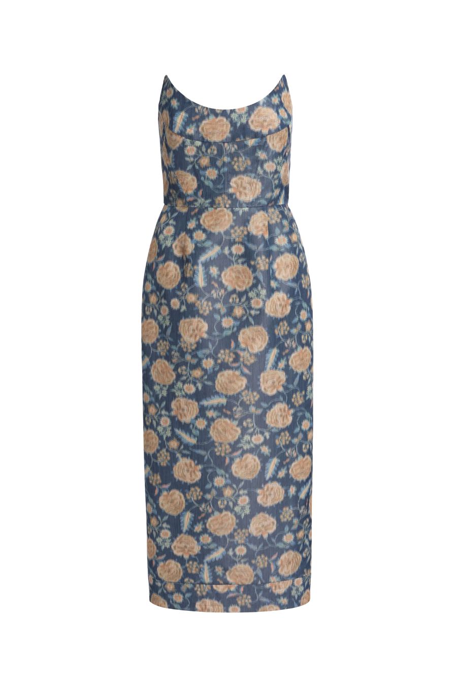 TS Cypress Dusk Marigold Ikat Midi Dress