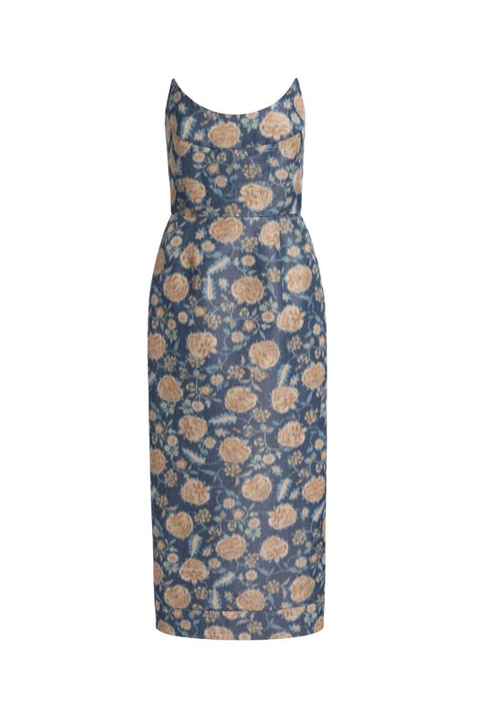 TS Cypress Dusk Marigold Ikat Midi Dress
