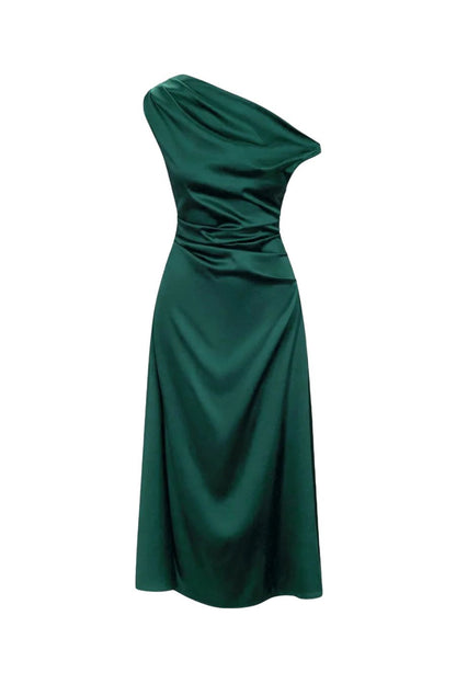 Phare Silk Maxi Dress in Emerald