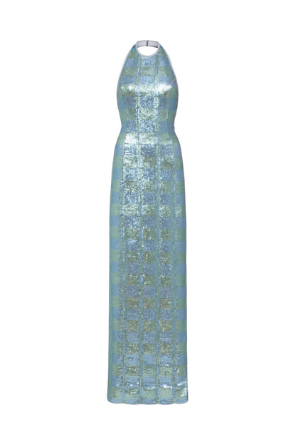 Nerine Gingham Sequin Gown by Markarian