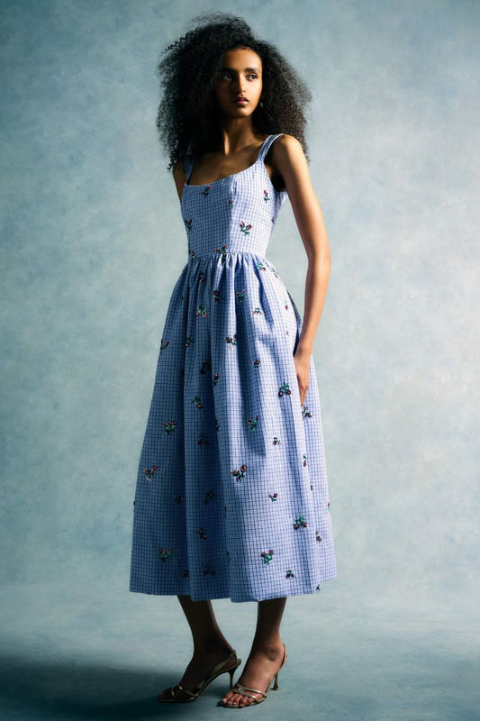 TS Nara Sequin Embroidered Midi Dress