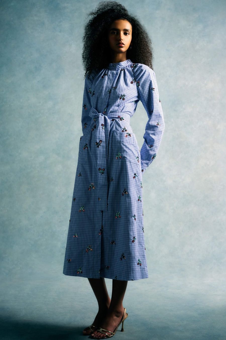 TS Gazania Sequin Embroidery Shirt Dress