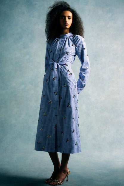 TS Gazania Sequin Embroidery Shirt Dress