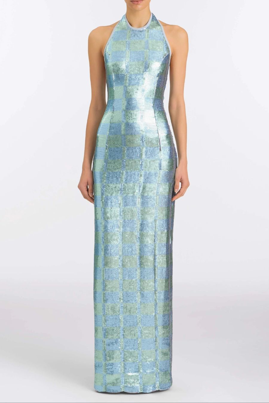 Nerine Gingham Sequin Gown by Markarian