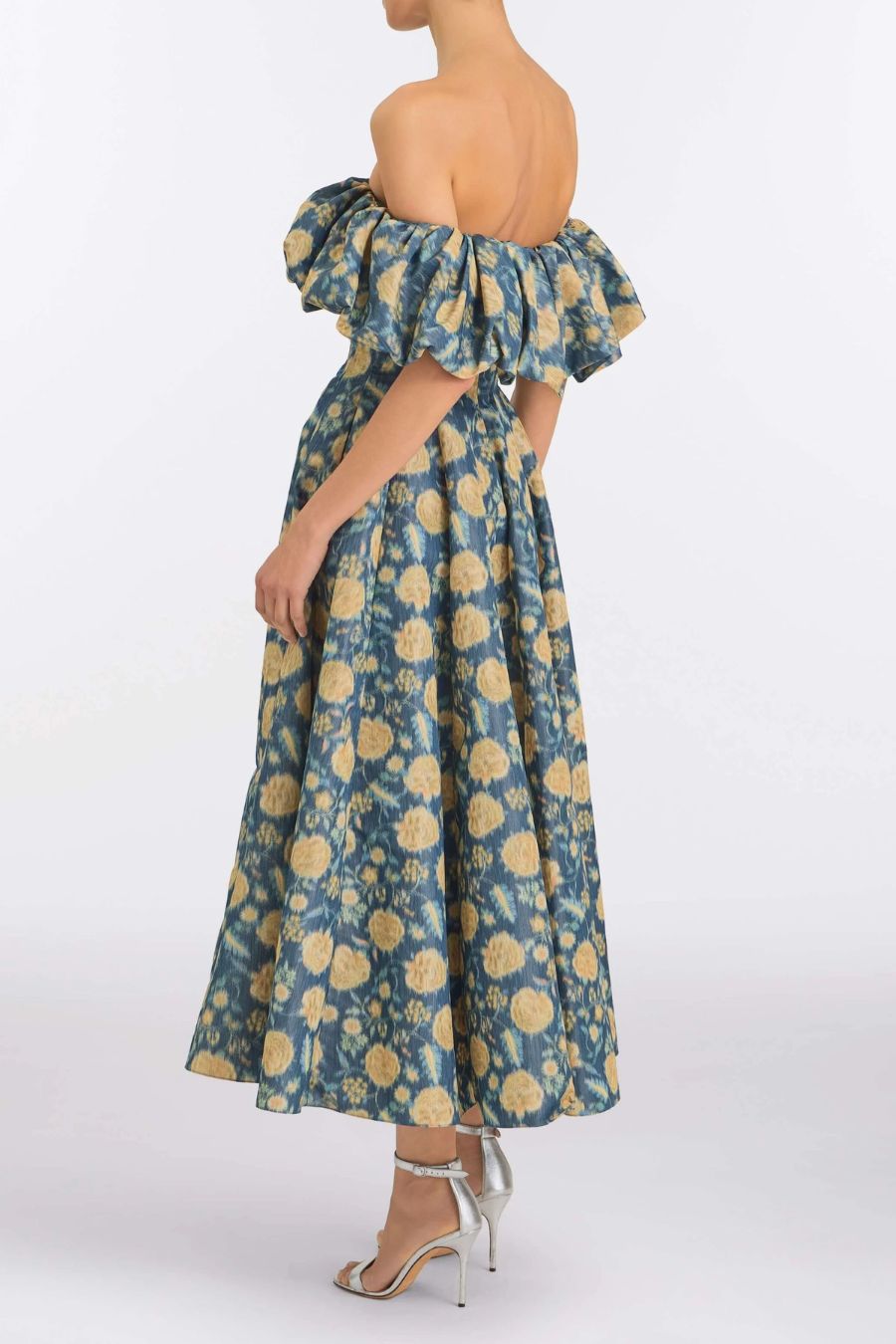 TS Freesia Dusk Marigold Ikat Midi Dress