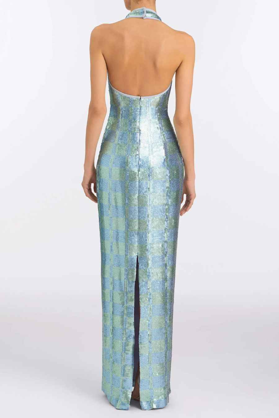 Nerine Gingham Sequin Gown by Markarian