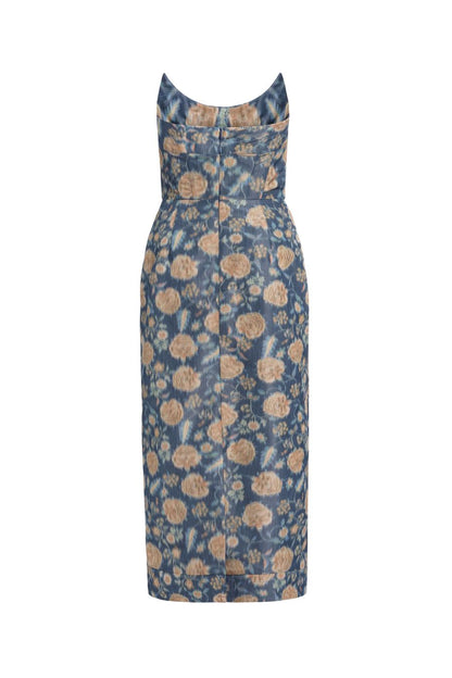 TS Cypress Dusk Marigold Ikat Midi Dress