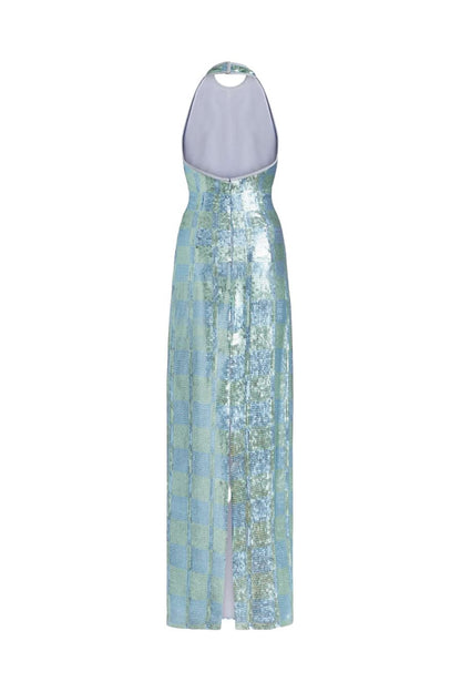 Nerine Gingham Sequin Gown by Markarian