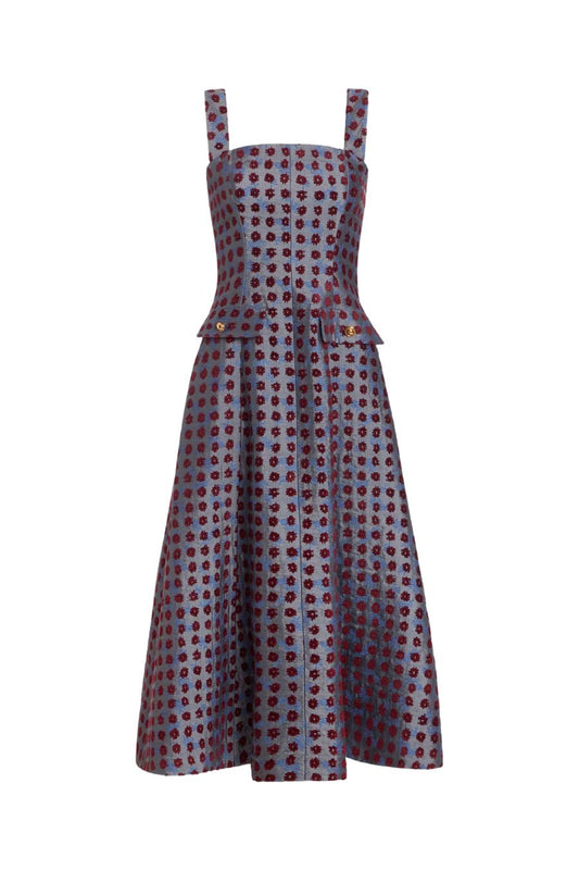 TS Birdie Teal Tapestry Midi Dress