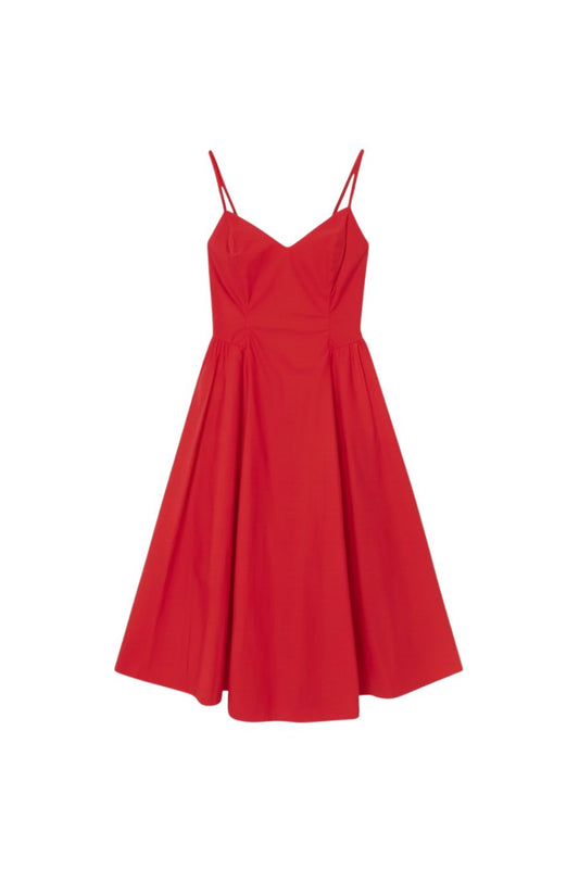 Bardot Dress in Red Flash