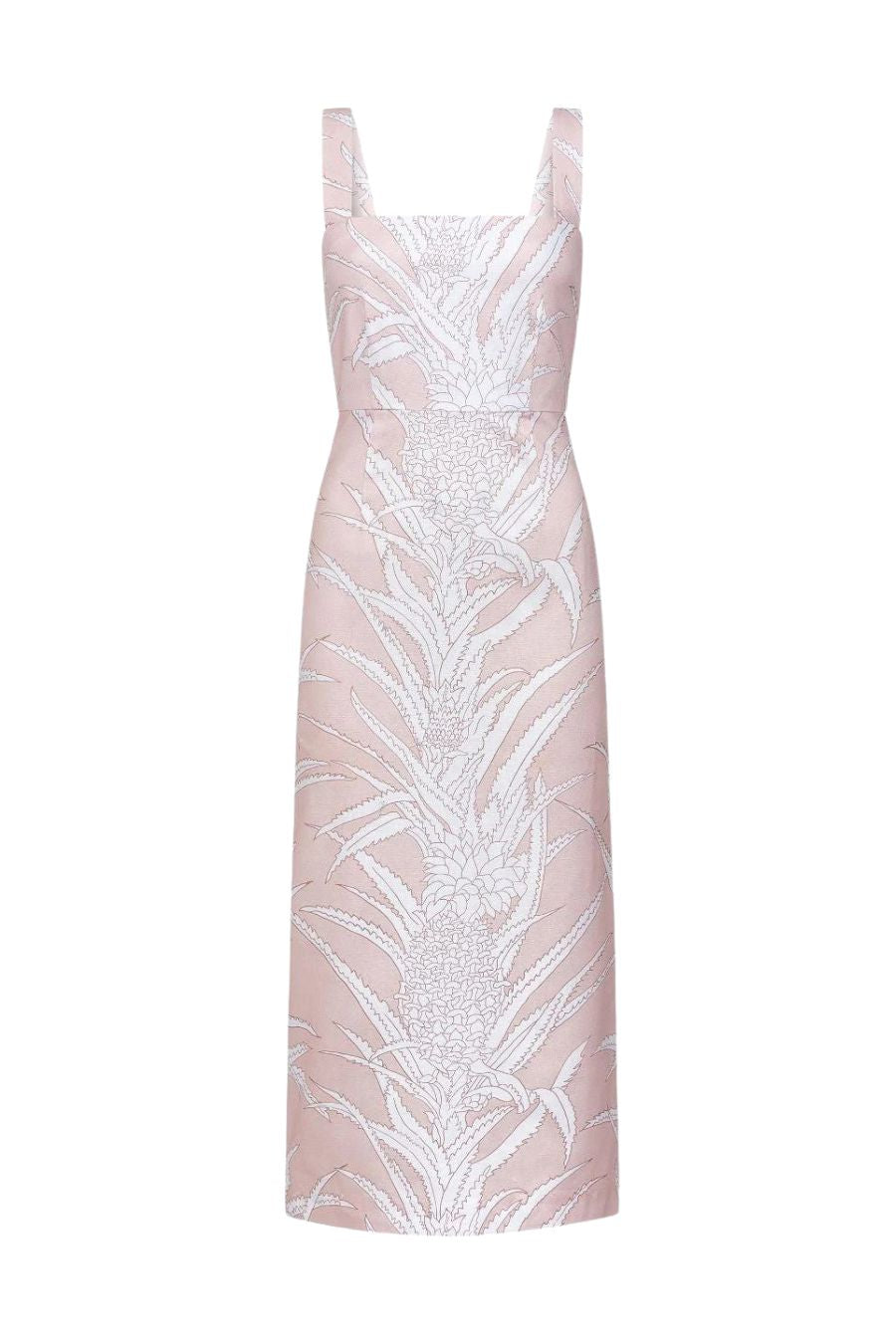 Long Slip Dress in Pink Pineapple