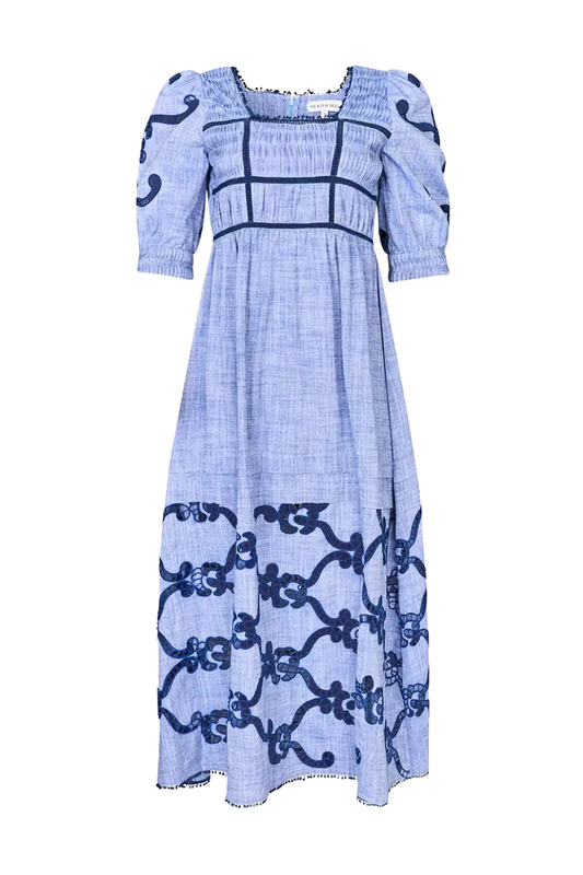 ulla johnson devi denim dress pre-loved Ulla Johnson Denim Devi Dress