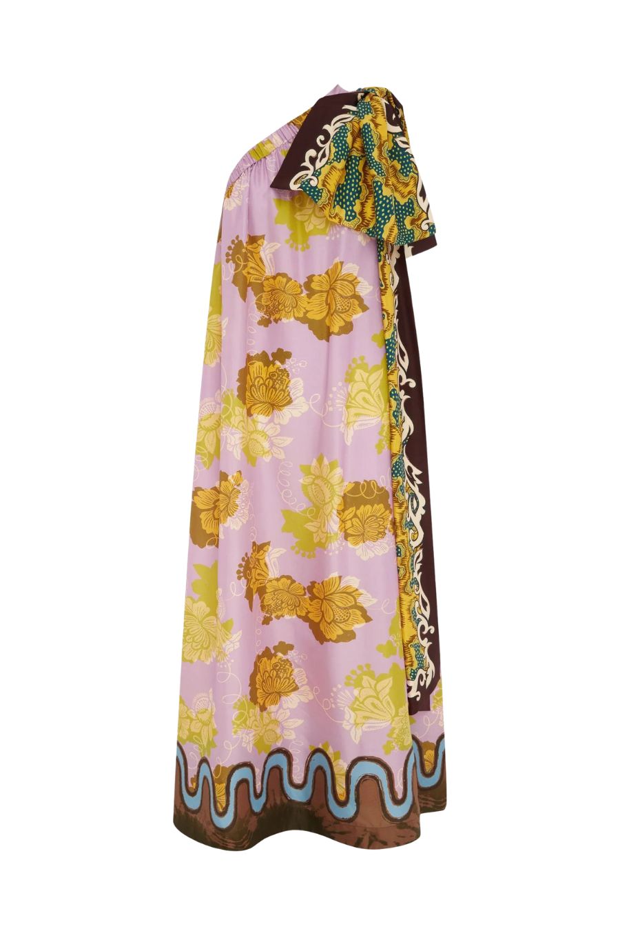 Arnie Silk Midi Dress in Multi